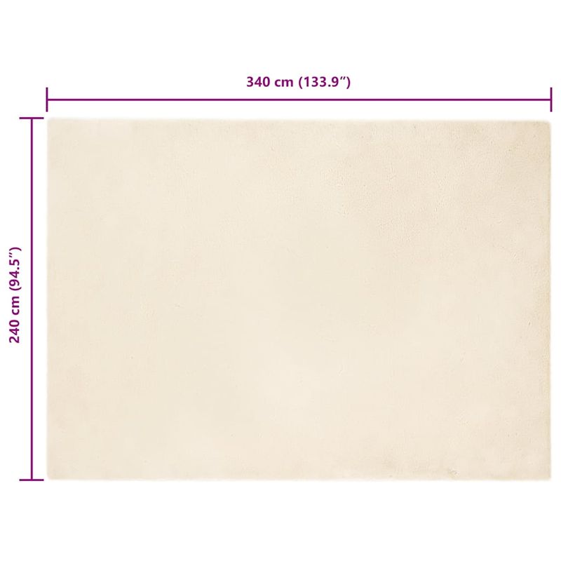 Casa si Gradina - Textile si covoare - Covoare - Covoare casa - Covor din Blana Faux de Iepure Crem 240 x 340 cm Poliester - Infinity.ro