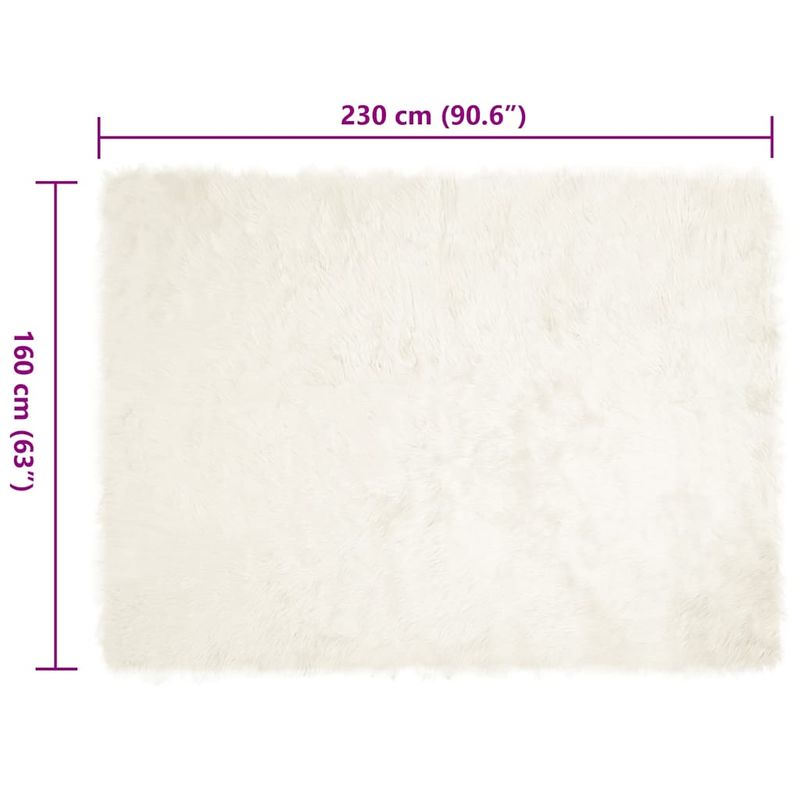 Casa si Gradina - Textile si covoare - Covoare - Covoare casa - Covor Faux din Lana de oaie Alb 160 x 230 cm Poliester - Infinity.ro