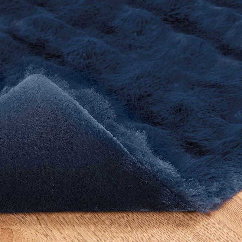 Casa si Gradina - Textile si covoare - Lenjerii de pat - Cearceafuri de pat - Patura din Blana sintetica de Iepure 4 pcs Albastru Marin - Infinity.ro