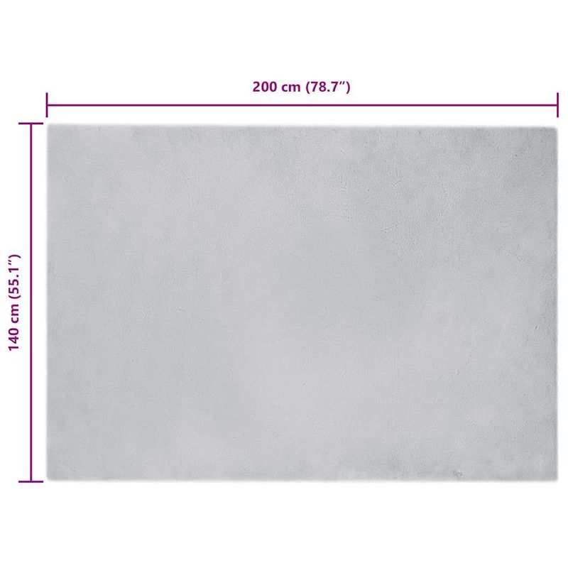 Casa si Gradina - Textile si covoare - Covoare - Covoare casa - Covor din Blana Faux de Iepure Gri 140 x 200 cm Poliester - Infinity.ro