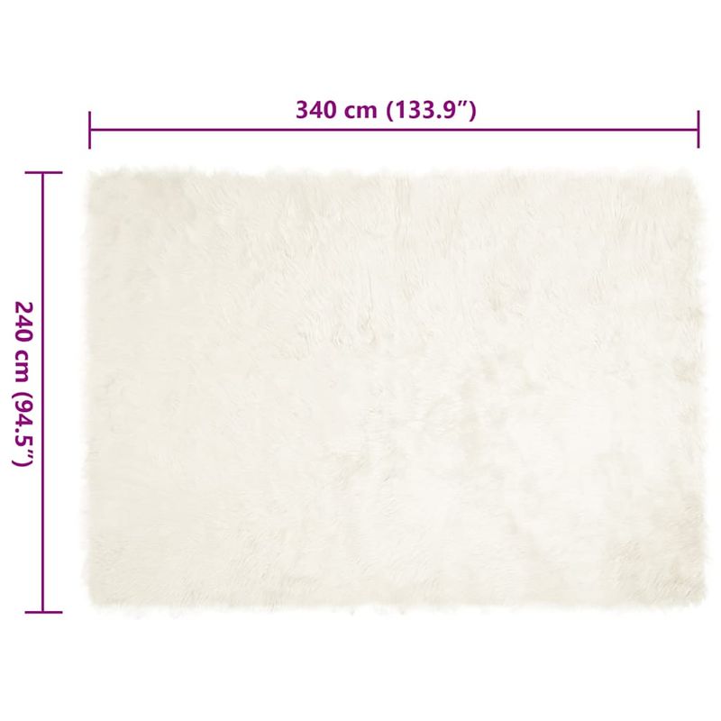 Casa si Gradina - Textile si covoare - Covoare - Covoare casa - Covor Faux din Lana de oaie Alb 240 x 340 cm Poliester - Infinity.ro