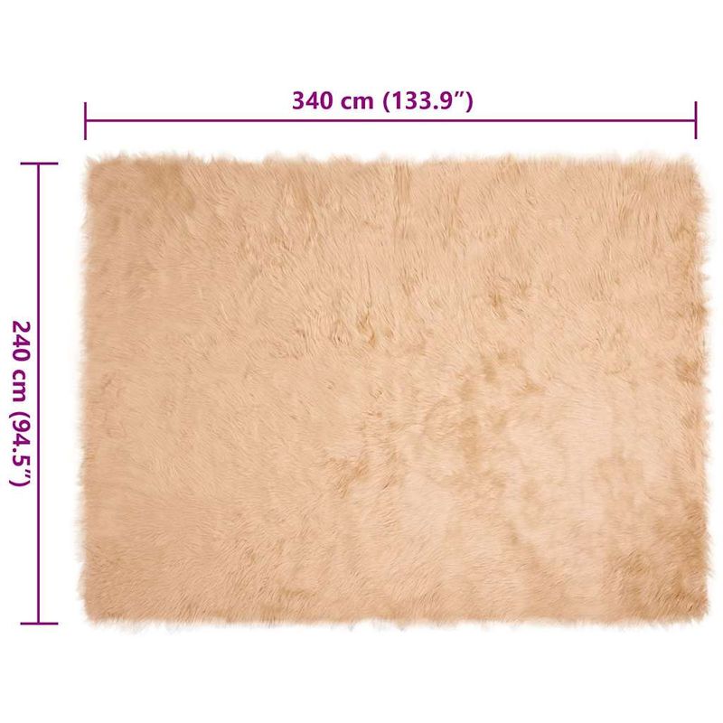 Casa si Gradina - Textile si covoare - Covoare - Covoare casa - Covor Faux din Lana de oaie Bej 240 x 340 cm Poliester - Infinity.ro