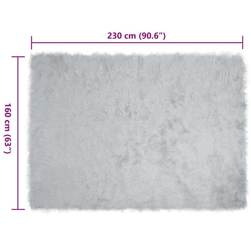 Casa si Gradina - Textile si covoare - Covoare - Covoare casa - Covor Faux din Lana de oaie Gri 160 x 230 cm Poliester - Infinity.ro