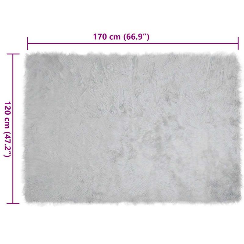 Casa si Gradina - Textile si covoare - Covoare - Covoare casa - Covor Faux din Lana de oaie Gri 120 x 170 cm Poliester - Infinity.ro