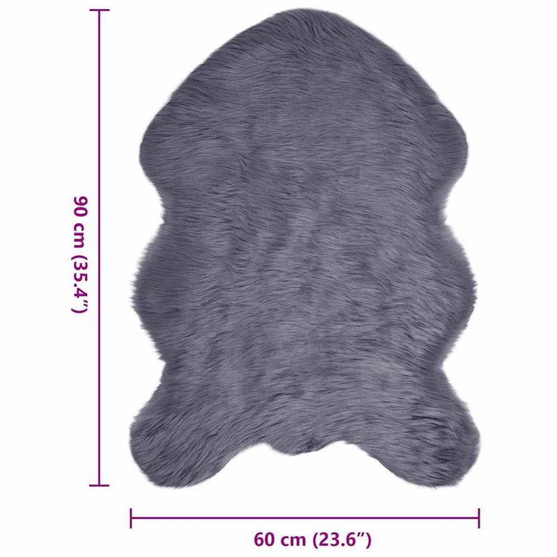 Casa si Gradina - Textile si covoare - Covoare - Covoare casa - Covor Faux din Lana de oaie Antracit 60 x 90 cm Poliester - Infinity.ro