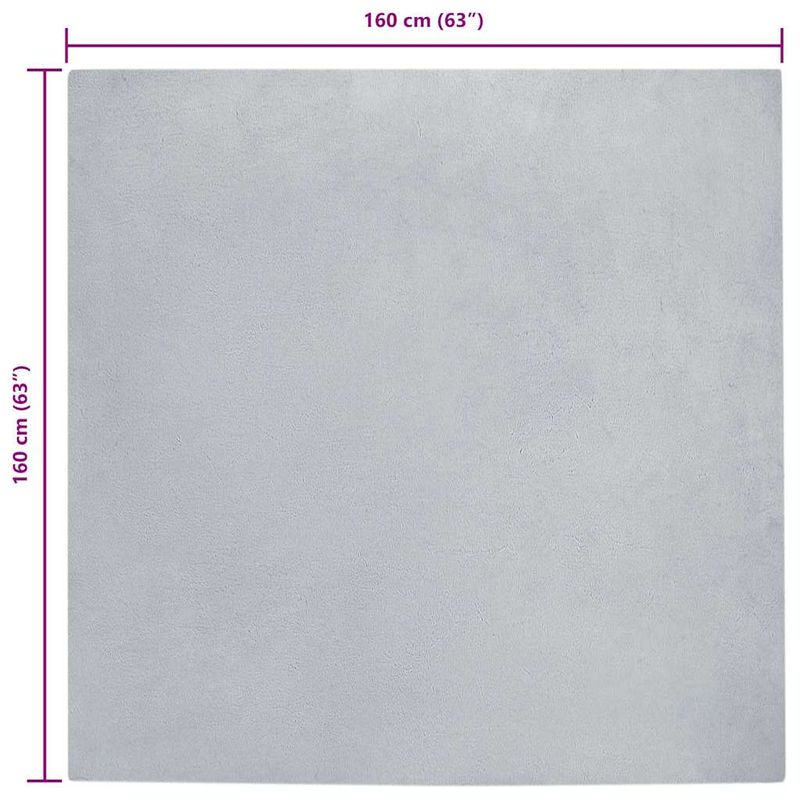 Casa si Gradina - Textile si covoare - Covoare - Covoare casa - Covor din Blana Faux de Iepure Gri 160 x 160 cm Poliester - Infinity.ro