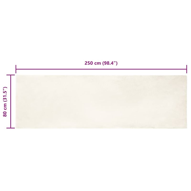 Casa si Gradina - Textile si covoare - Covoare - Covoare casa - Covor din Blana Faux de Iepure Alb 80 x 250 cm Poliester - Infinity.ro