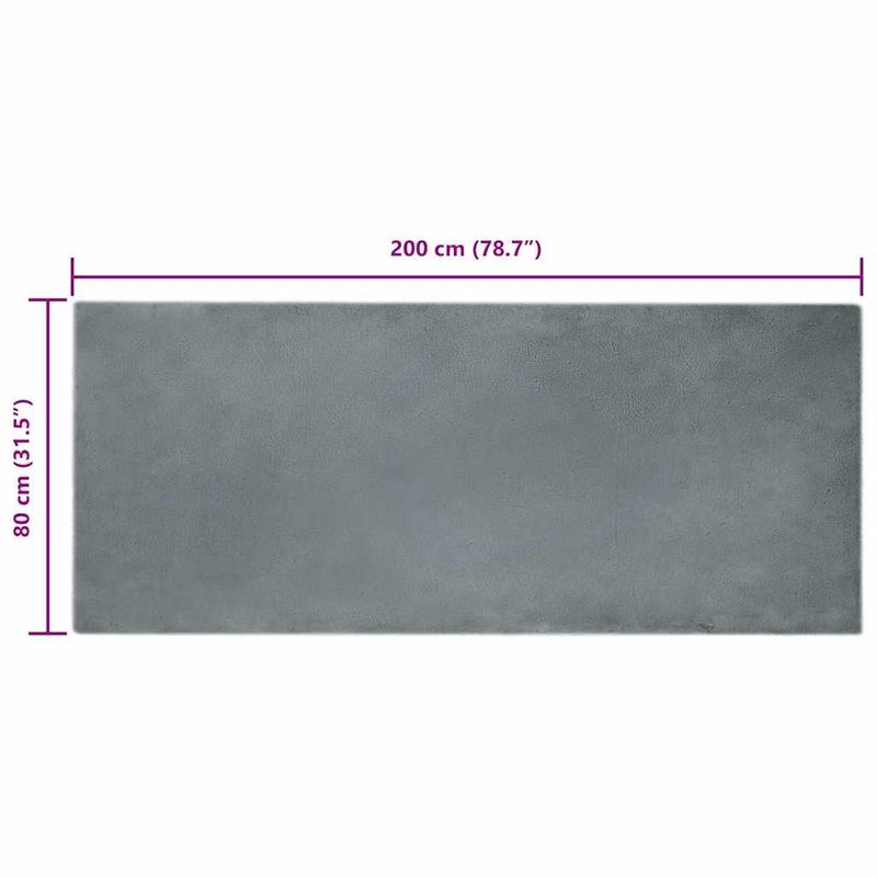 Casa si Gradina - Textile si covoare - Covoare - Covoare casa - Covor din Blana Faux de Iepure Antracit 80 x 200 cm Poliester - Infinity.ro