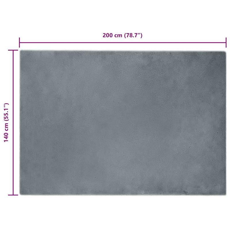 Casa si Gradina - Textile si covoare - Covoare - Covoare casa - Covor din Blana Faux de Iepure Antracit 140 x 200 cm Poliester - Infinity.ro