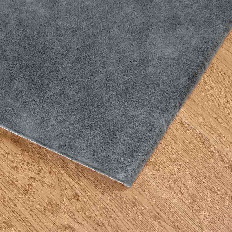 Casa si Gradina - Textile si covoare - Covoare - Covoare casa - Covor din Blana Faux de Iepure Antracit 240 x 240 cm Poliester - Infinity.ro