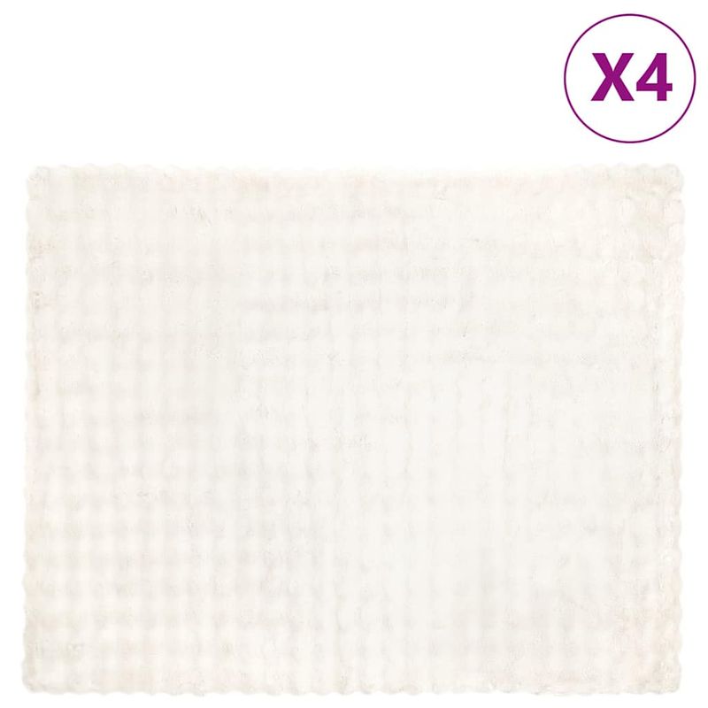 Casa si Gradina - Textile si covoare - Lenjerii de pat - Cearceafuri de pat - Patura din Blana sintetica de Iepure 4 pcs Alb 130 x 150 cm - Infinity.ro