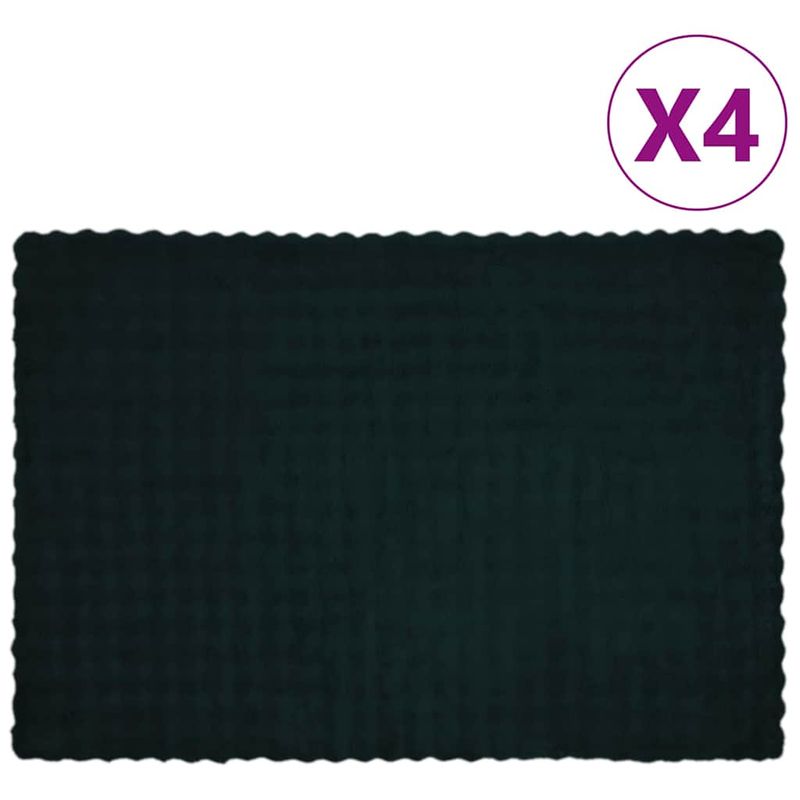 Casa si Gradina - Textile si covoare - Pături și cuverturi - Pături - Patura din Blana sintetica de Iepure 4 pcs Verde inchis - Infinity.ro