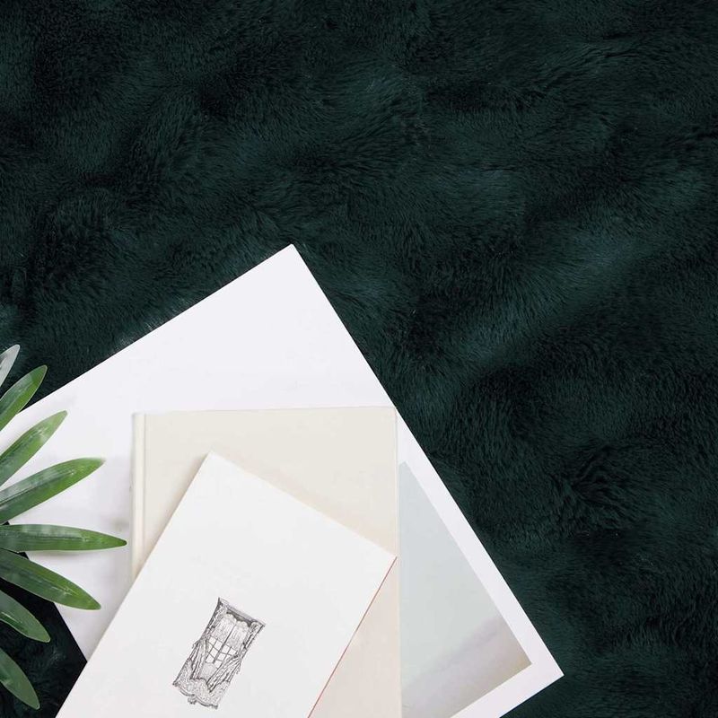 Casa si Gradina - Textile si covoare - Pături și cuverturi - Pături - Patura din Blana sintetica de Iepure 4 pcs Verde inchis - Infinity.ro