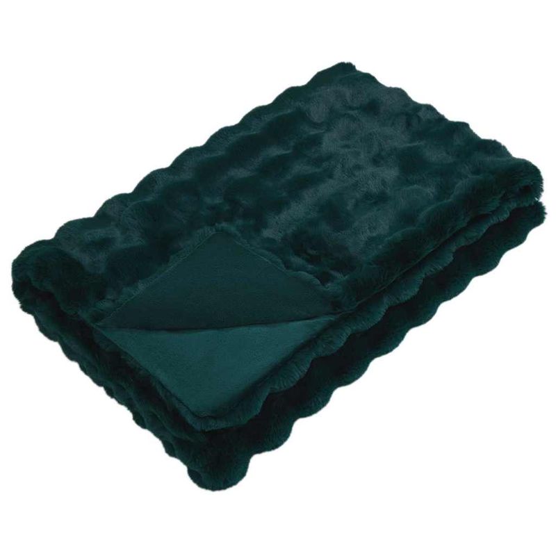 Casa si Gradina - Textile si covoare - Pături și cuverturi - Pături - Patura din Blana sintetica de Iepure 4 pcs Verde inchis - Infinity.ro