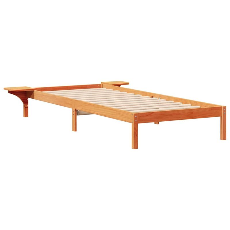 Casa si Gradina - Mobilier - Paturi si accesorii - Paturi - Cadru de pat cu mese laterale Maroniu cerat 100 x 220 cm - Infinity.ro