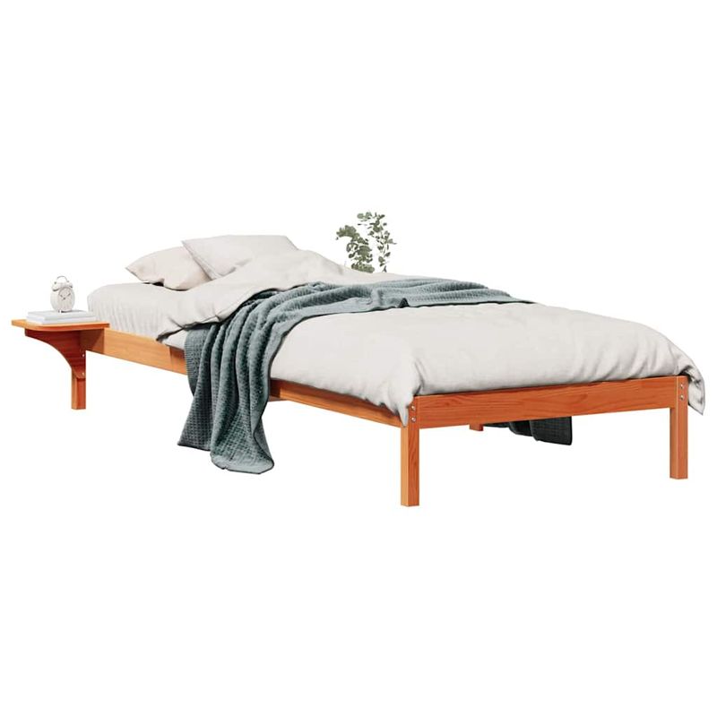 Casa si Gradina - Mobilier - Paturi si accesorii - Paturi - Cadru de pat cu mese laterale Maroniu cerat 100 x 220 cm - Infinity.ro
