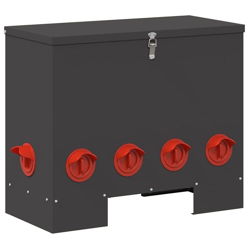 Petshop - Accesorii petshop - Castroane si adapatori - Feeder pentru pui Negru 60.5 x 29 x 51 cm Otel Laminat la Rece - Infinity.ro