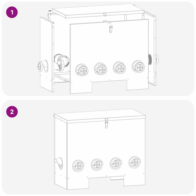 Petshop - Accesorii petshop - Castroane si adapatori - Feeder pentru pui Negru 60.5 x 29 x 51 cm Otel Laminat la Rece - Infinity.ro