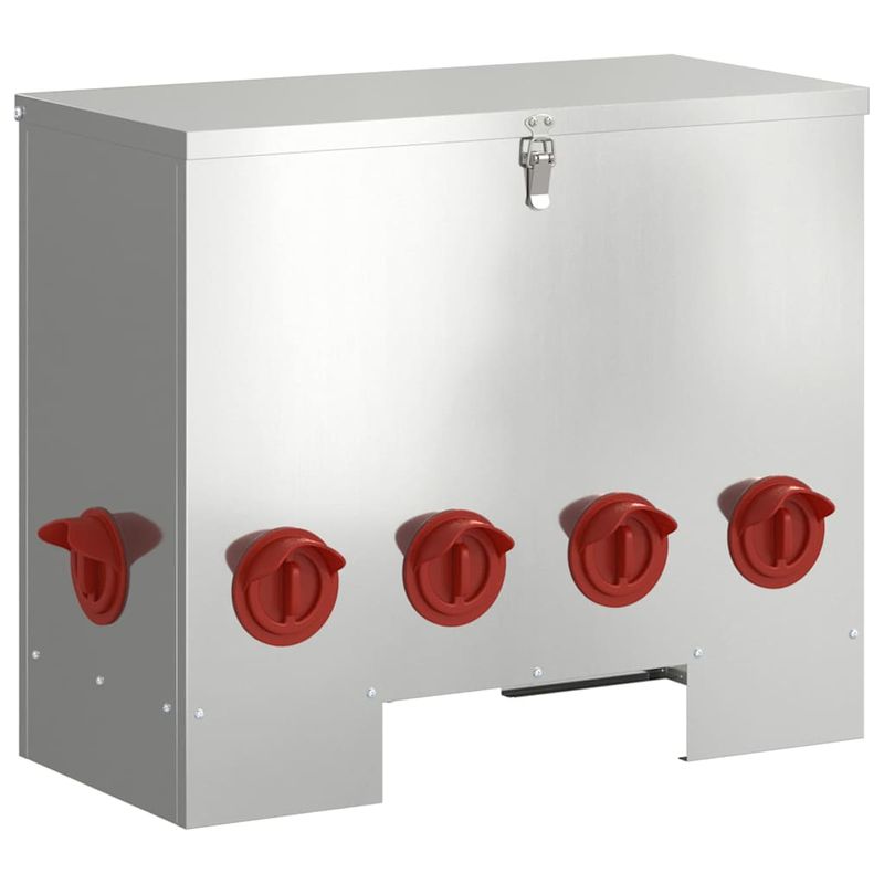 Petshop - Accesorii petshop - Castroane si adapatori - Feeder pentru pui Argintiu 60.5 x 29 x 51 cm Otel Galvanizat - Infinity.ro