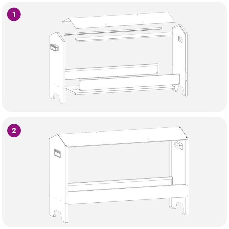 Petshop - Accesorii petshop - Castroane si adapatori - JGHEAB pentru hranit pui Argintiu 81 x 32 x 53,5 cm - Infinity.ro