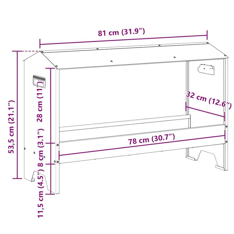 Petshop - Accesorii petshop - Castroane si adapatori - JGHEAB pentru hranit pui Argintiu 81 x 32 x 53,5 cm - Infinity.ro