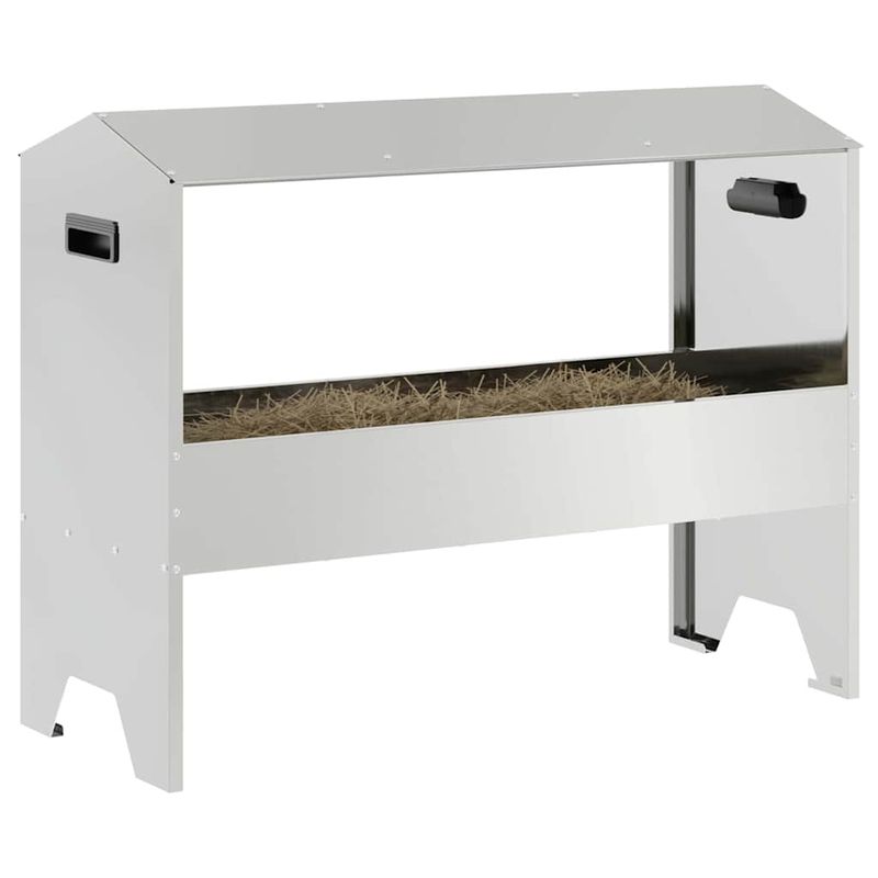 Petshop - Accesorii petshop - Castroane si adapatori - Jgheab pentru hranirea animalelor Argintiu 79 x 35 x 62 cm - Infinity.ro