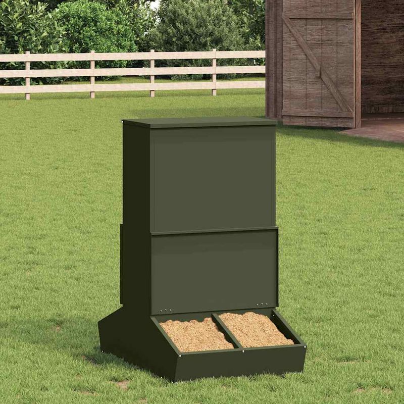 Petshop - Accesorii petshop - Castroane si adapatori - Feeder pentru porci Verde masliniu 55 x 51 x 91.5 cm - Infinity.ro