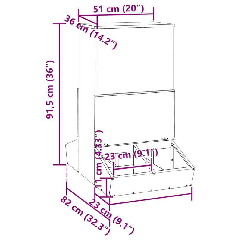 Petshop - Accesorii petshop - Castroane si adapatori - Feeder pentru porci Verde masliniu 55 x 51 x 91.5 cm - Infinity.ro