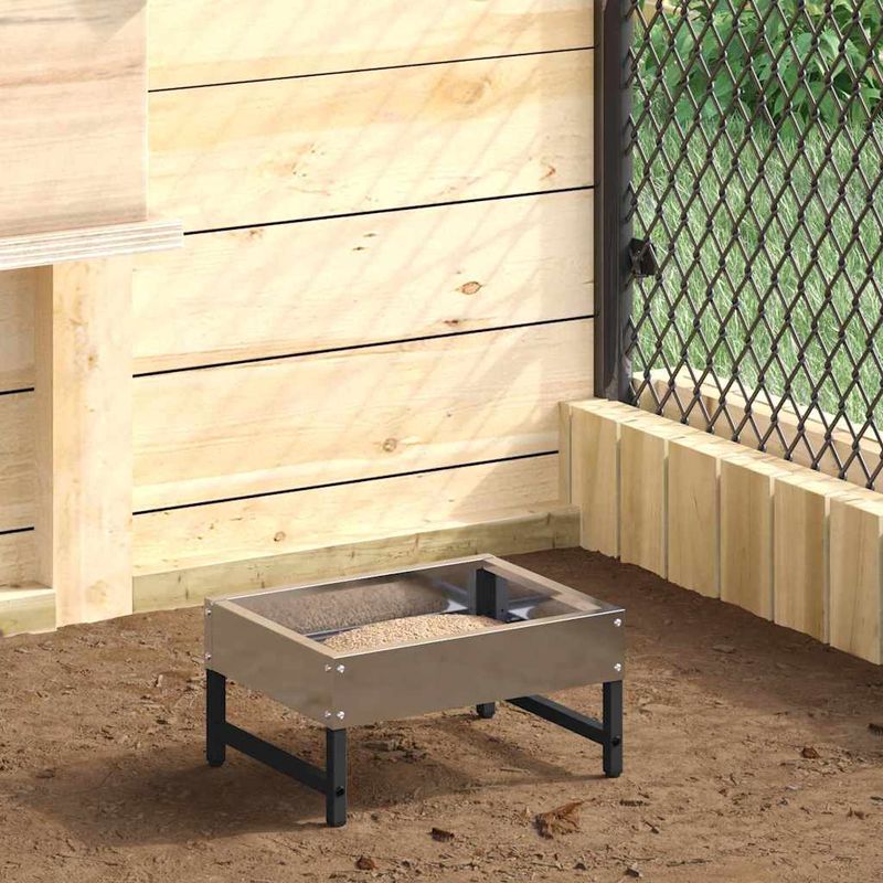 Petshop - Accesorii petshop - Castroane si adapatori - Hranitor pentru pasari Argintiu 80 x 28 x 13.5 cm - Infinity.ro