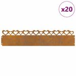 Casa si Gradina - Gradina si terasa - Garduri, panouri si accesorii - Borduri pentru gazon 20 pcs Ruginit 103 x 0,05 x 22 cm - Infinity.ro
