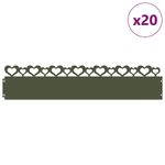 Casa si Gradina - Gradina si terasa - Garduri, panouri si accesorii - Borduri pentru gazon 20 pcs Verde masliniu 103 x 0,05 x 22 cm - Infinity.ro