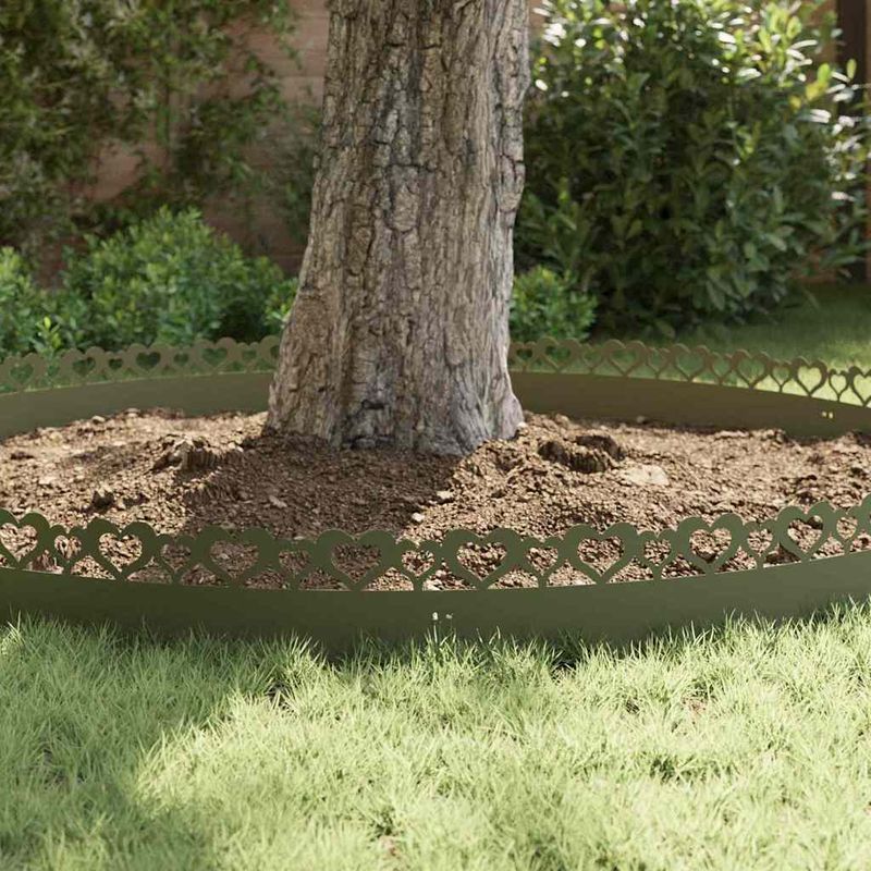 Casa si Gradina - Gradina si terasa - Garduri, panouri si accesorii - Borduri pentru gazon 20 pcs Verde masliniu 103 x 0,05 x 22 cm - Infinity.ro