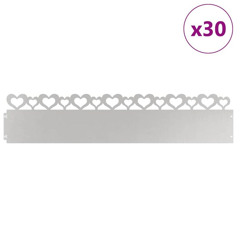 Casa si Gradina - Gradina si terasa - Garduri, panouri si accesorii - Borduri pentru gazon 30 pcs Argintiu 103 x 0,05 x 22 cm - Infinity.ro
