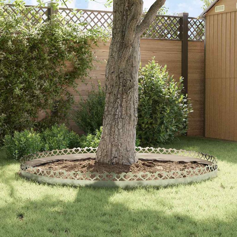 Casa si Gradina - Gradina si terasa - Garduri, panouri si accesorii - Borduri pentru gazon 30 pcs Argintiu 103 x 0,05 x 22 cm - Infinity.ro