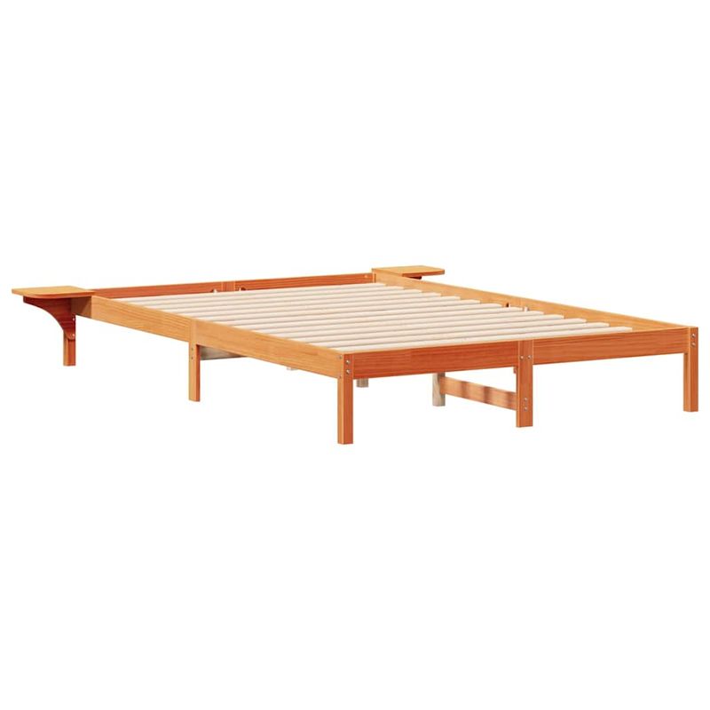 Casa si Gradina - Mobilier - Paturi si accesorii - Paturi - Cadru de pat cu mese laterale Maroniu cerat 140 x 220 cm - Infinity.ro