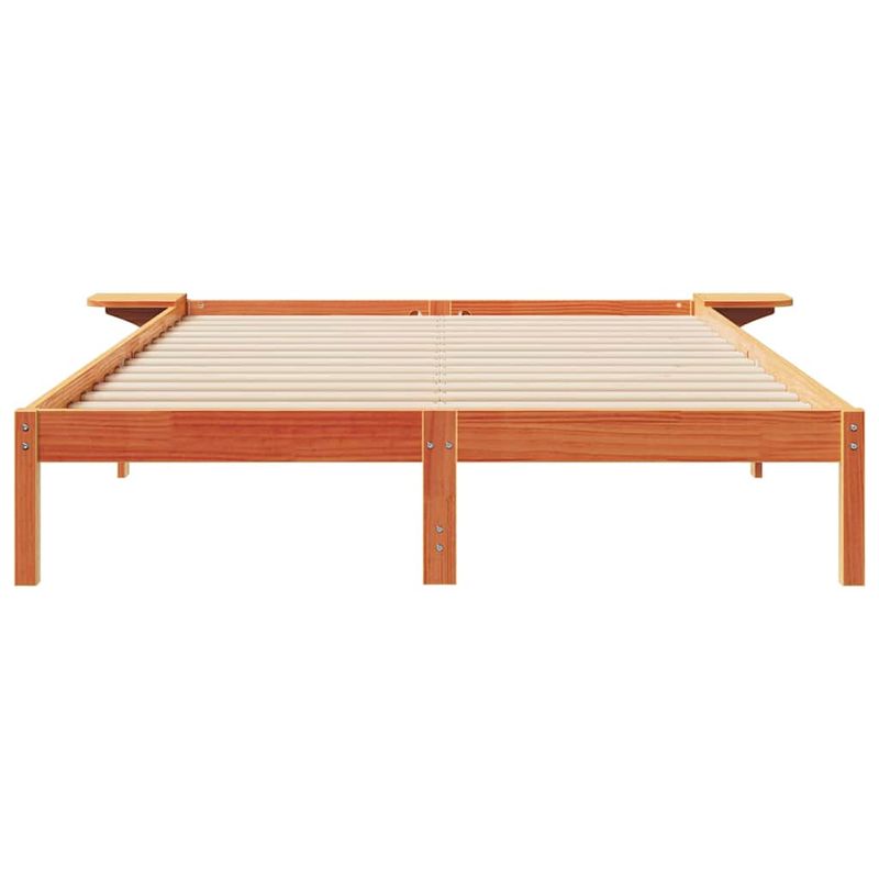 Casa si Gradina - Mobilier - Paturi si accesorii - Paturi - Cadru de pat cu mese laterale Maroniu cerat 140 x 220 cm - Infinity.ro