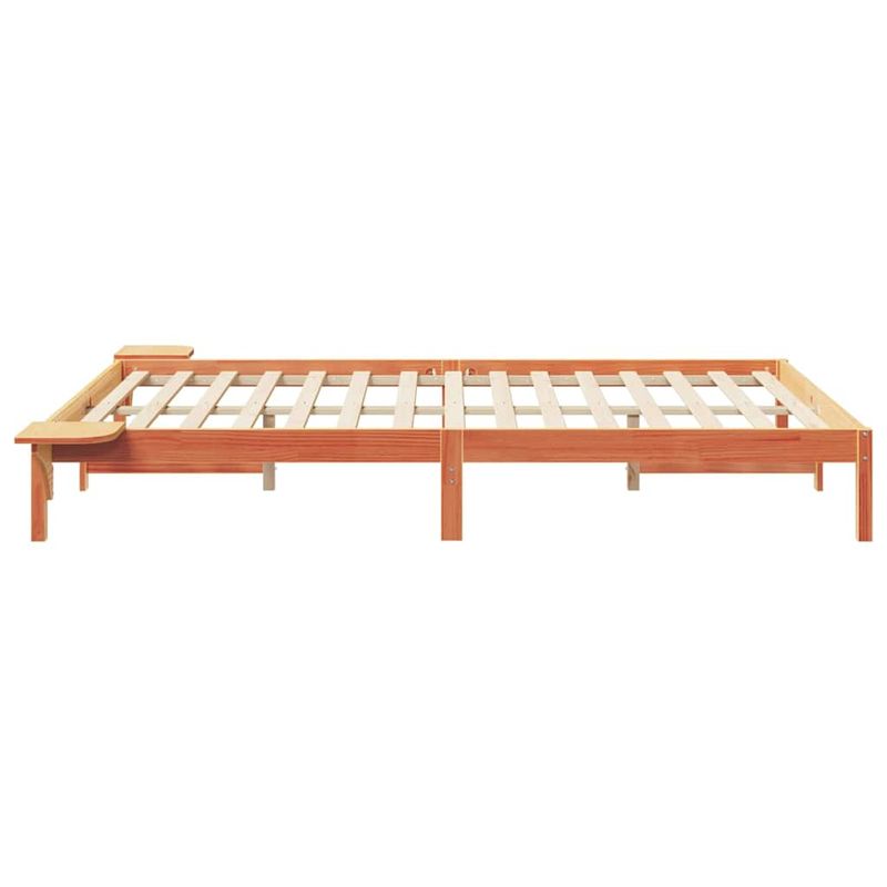 Casa si Gradina - Mobilier - Paturi si accesorii - Paturi - Cadru de pat cu mese laterale Maroniu cerat 140 x 220 cm - Infinity.ro