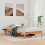 Casa si Gradina - Mobilier - Paturi si accesorii - Paturi - Cadru de pat cu mese laterale Maroniu cerat 90 x 220 cm - Infinity.ro