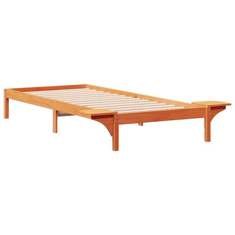 Casa si Gradina - Mobilier - Paturi si accesorii - Paturi - Cadru de pat cu mese laterale Maroniu cerat 90 x 220 cm - Infinity.ro