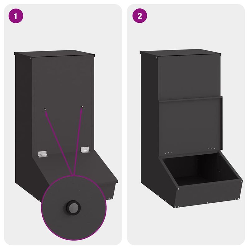 Petshop - Accesorii petshop - Castroane si adapatori - Feeder pentru porci Negru 55 x 51 x 91.5 cm - Infinity.ro