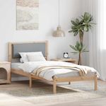 Casa si Gradina - Mobilier - Paturi si accesorii - Paturi - Cadru de pat Gri deschis 90 x 190 cm Lemn de pin masiv - Infinity.ro