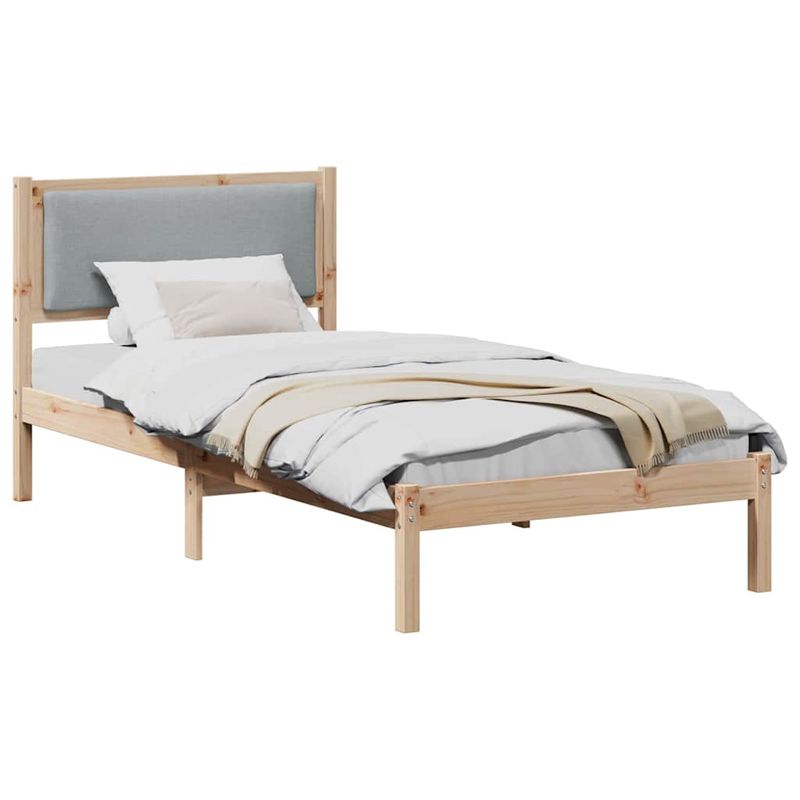 Casa si Gradina - Mobilier - Paturi si accesorii - Paturi - Cadru de pat Gri deschis 90 x 190 cm Lemn de pin masiv - Infinity.ro