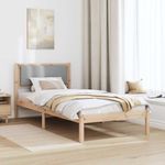 Casa si Gradina - Mobilier - Paturi si accesorii - Paturi - Cadru de pat Gri deschis 90 x 190 cm Lemn de pin masiv - Infinity.ro