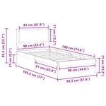 Casa si Gradina - Mobilier - Paturi si accesorii - Paturi - Cadru de pat Gri deschis 90 x 190 cm Lemn de pin masiv - Infinity.ro