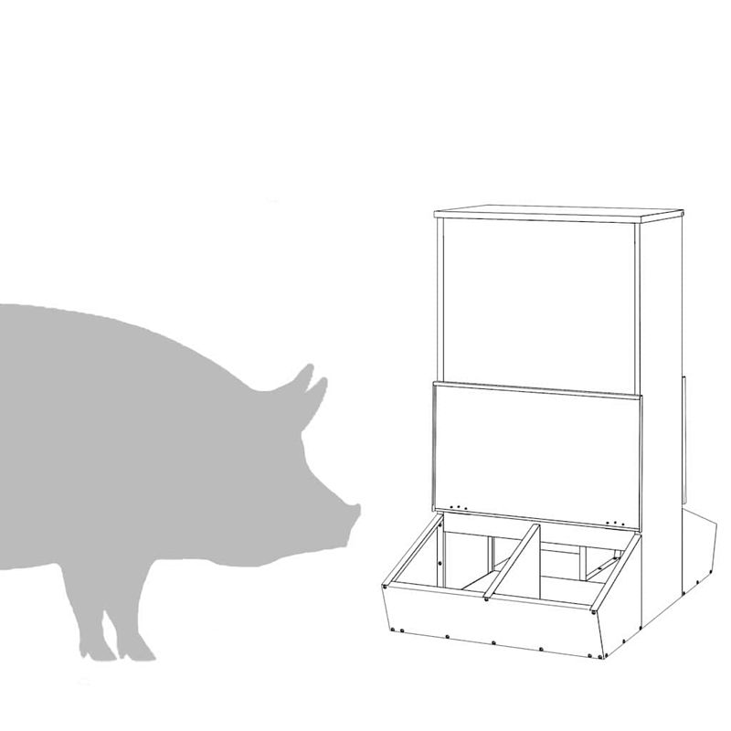 Petshop - Accesorii petshop - Castroane si adapatori - Feeder pentru porci Argintiu 55 x 51 x 91.5 cm Otel Galvanizat - Infinity.ro