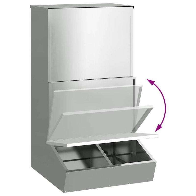 Petshop - Accesorii petshop - Castroane si adapatori - Feeder pentru porci Argintiu 55 x 51 x 91.5 cm Otel Galvanizat - Infinity.ro