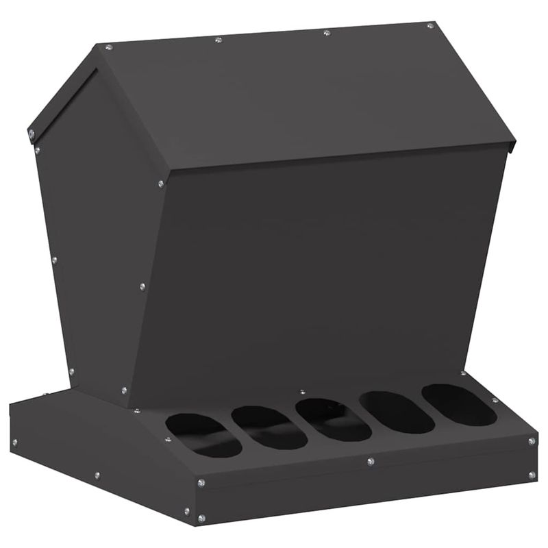 Petshop - Accesorii petshop - Castroane si adapatori - Feeder pentru pui Negru 40 x 40 x 45 cm Otel Laminat la Rece - Infinity.ro
