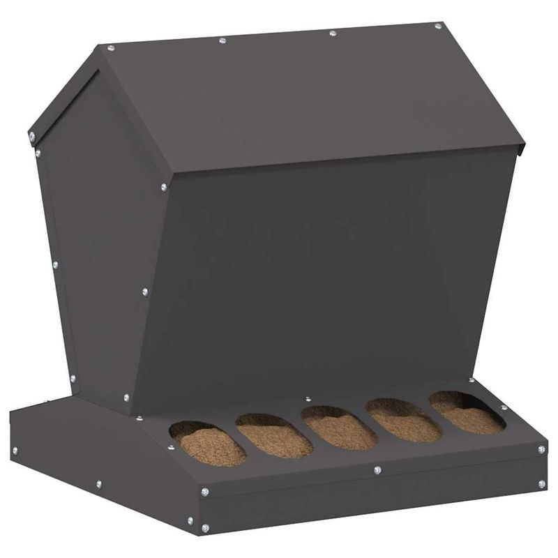 Petshop - Accesorii petshop - Castroane si adapatori - Feeder pentru pui Negru 40 x 40 x 45 cm Otel Laminat la Rece - Infinity.ro
