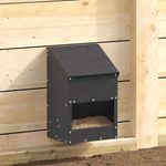 Petshop - Accesorii petshop - Castroane si adapatori - Feeder pentru pui Negru 21 x 16 x 33 cm Otel Laminat la Rece - Infinity.ro