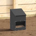 Petshop - Accesorii petshop - Castroane si adapatori - Feeder pentru pui Negru 21 x 16 x 33 cm Otel Laminat la Rece - Infinity.ro